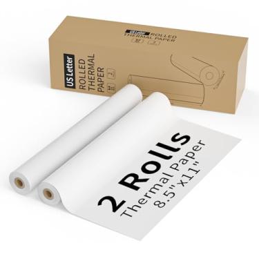 Imagem de InpourPack Rolos de papel para impressora térmica 21 x 28 cm, papel térmico de secagem rápida, compatível com impressora PD-A4, 2 rolos e 50 folhas