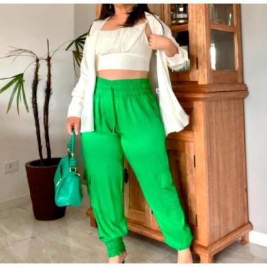 Imagem de Calça Jogger com elástico na perna e cintura Diversas cores TAM P/M/GG