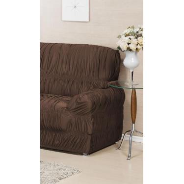 Imagem de jogo de capa de sofa 2 e 3 lugares c/ elasticos malha gel Marrom - THE
