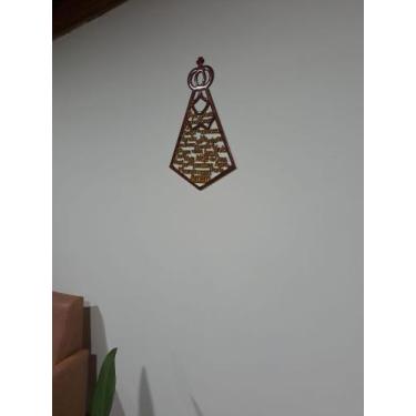 Imagem de Nossa senhora em MDF trabalhada em resina - Fina resina , dourada