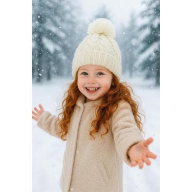 Imagem de Touca Gorro Pompom Infantil Juvenil Unissex Menina Menino Inverno Maci