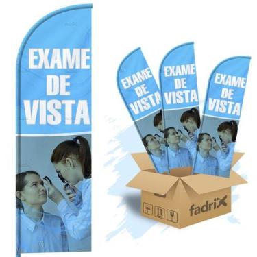 Imagem de Wind Banner Dupla Face 3mt Exame de Vista Kit C/ 3unds - Fadrix