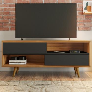 Imagem de Rack para TV Até 50 Polegadas Erevan 2 Portas Freijó Trend/Preto - Pnr Móveis