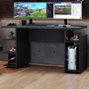 Imagem de Mesa Gamer Cold 4 Prateleiras Preto Tx - Pnr Móveis