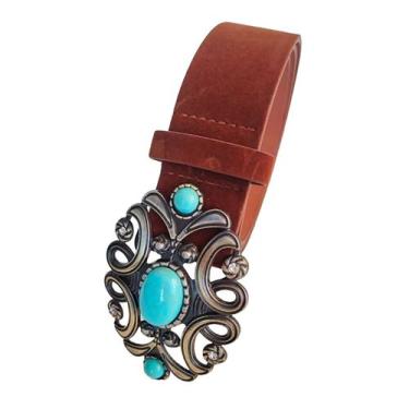 Imagem de Cinto Country Feminino Camurça Fivela Decorada Boho Vintage - A.Cat, C