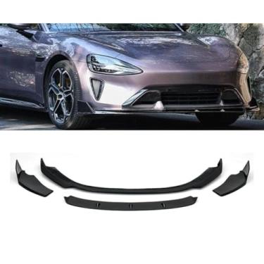 Imagem de Carbono Look Car Front Bumper Spoiler Lip Difusor Splitter Modification Part For Su7 Car Accessories