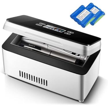 Imagem de Refrigerador De Insulina Portátil Mini Caixa Refrigerada Refrigerador De Medicamentos Droga Reefer 2-8 °c Para Carro De Viagem, One Built-in Battery-207x94x91mm