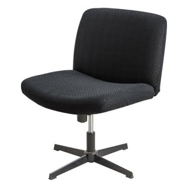 Imagem de EVOLLER Capa de cadeira cruzada para cadeira sem braços, capa para cadeira de escritório, mesa de escritório, jacquard em forma de T, com encosto médio, para cadeiras de computador e cadeiras de