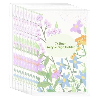 Imagem de PATIKIL Suporte de placa de acrílico, pacote com 9, suporte de papel para placa de parede, moldura transparente com fita adesiva dupla face para escritório, restaurante, memorando, guia de menu