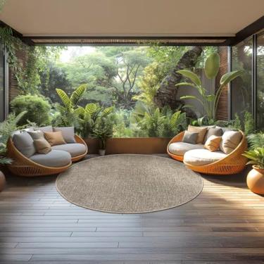 Imagem de Tapete Redondo 190cm Elegant Tapetes São Carlos Beige