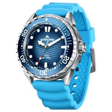 Imagem de Relógio Masculino De Mergulho Triton Movido A Energia Solar A Prova D´agua Impermeavel Azul Claro