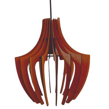 Imagem de Luminária Teto Tipo Pendente Aranha Mdf - Completa Cor: Marrom