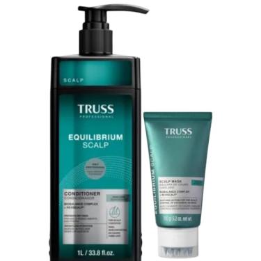 Imagem de Shampoo Equilibrium Scalp Truss Profissional 1 Litro + Máscara 150g com Aplicador/Massageador Removem Caspa e Coceira