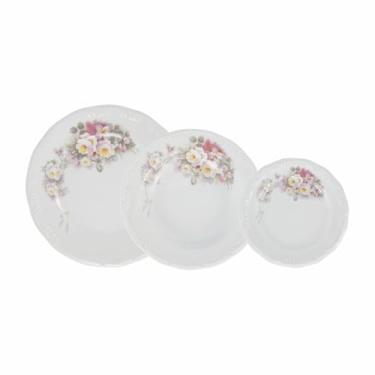 Imagem de Serviço de Baixela 18 Peças em Porcelana, Modelo Pomerode, com Relevo, Decoração Eterna, Porcelana Schmidt