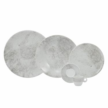 Imagem de Serviço de Jantar e Café 20 Peças em Porcelana, Decoração Concreto, Porcelana Schmidt