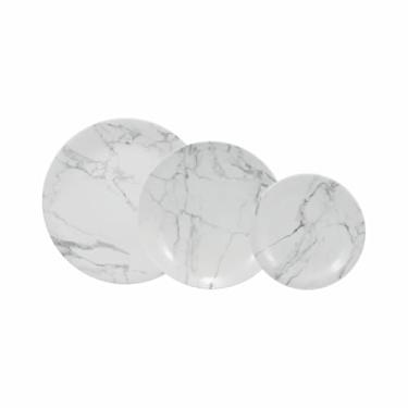Imagem de Serviço de Baixela 18 Peças em Porcelana, Decoração Mármore Cinza, Porcelana Schmidt