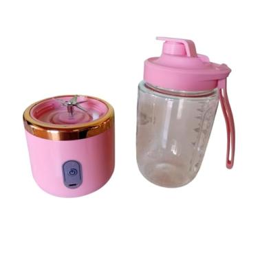 Imagem de Liquidificador Portátil USB, 1 Copo Misturador 400ml para Smoothies, Rosa, Recarregável