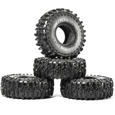 Imagem de 1.0 Rubber Tires for RC Crawler 4Pcs/Set for Traxxas 1/18 TRX4M Land Rover Defender Ford Bronco #97054-1 1/24 Axial SCX24 FMS FCX24 RC Crawlers High Grip Off-Road Tire Set RC Model Upgrade Off-Road
