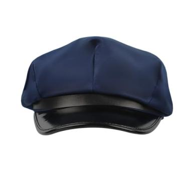 Imagem de Chapéu de policial capitão policial adulto fantasia de guarda prisional ladrão festa cosplay chapéus de polícia militar, Azul, G