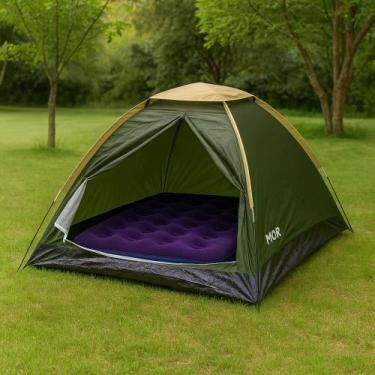 Imagem de Kit Barraca Iglu 2 Pessoas + Colchão Inflavel Multiuso Casal MOR, Verd