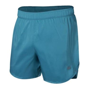 Imagem de Roupa íntima masculina Saxx – Shorts de corrida Hightail 2N1 – Shorts de corrida de 12 cm com bolsa integrada Pro Support – Shorts de treino masculino 2 em 1 azul hidro