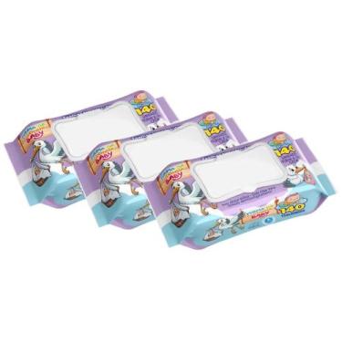 Imagem de Kit 3 Toalhinhas Umedecidas Turma da Cegonha Tampa FlipFlop 140 Unidad