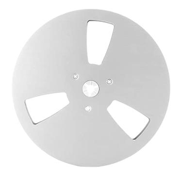 Imagem de Asixxsix 7 Polegada 1/4 Carretel De Fita Vazia, Substituição De Fita De Som De Liga De Alumínio Universal Carretel Aberto, Com 3 Furos NAB Flange Design, para (SILVER)