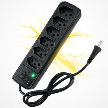 Imagem de Régua Extensão Elétrica 6 Tomada Filtro Linha Bivolt Com Fusível Resistente PREMIUM