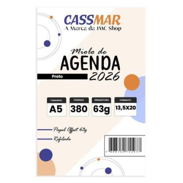 Imagem de Miolo de Agenda Refilado 2025 Cinza 190fls Cassmar 01un