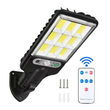 Imagem de Luminária Solar LED para Exterior, 5m, Controle Remoto com 3 Modos, Sensor de Movimento, Bateria 6-8 Horas,Iluminação Forte para Áreas Externas (616-4)