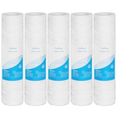 Imagem de Lafiucy 10 Micron 10" x 2.5" String Wound Sediment Water Filter Cartridge,5 Pack,Whole House Sediment Filtration, Universal Replacement for Most 10 inch RO Unit