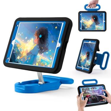 Imagem de Capa infantil para iPad 9ª geração 2021/iPad 8ª geração 2020/iPad 7ª geração 2019, suporte ajustável para retrato/paisagem, à prova de quedas com alça, capa adequada para crianças para iPad 10,2