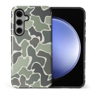 Imagem de ilikediy Capa para Samsung Galaxy S24 Plus, HL2 Capa protetora de silicone com design padrão de proteção de silicone híbrido verde exército com 2 camadas