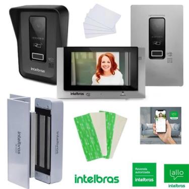 Imagem de Kit Videoporteiro WiFi Allo wT7 Fechadura Magnética 150kgf e Visão 120