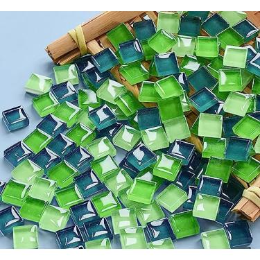 Imagem de Azulejos de mosaico 225 peças/pacote de 200 g de suprimentos de azulejo de mosaico de vidro cristal para decoração de casa, artesanato DIY, pratos, molduras de fotos, vasos de flores – azulejos