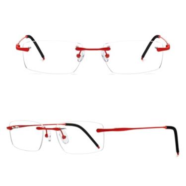 Imagem de VFDHN Armação de óculos de titânio masculina, ultraleve, sem aro, óculos esportivos antiderrapantes (6)