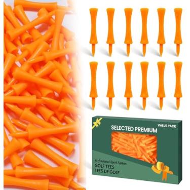 Imagem de Amy Sport Golf Tees Step Down Plastic Unbreakable pacote com 50 2 3/10.2 cm 70 mm laranja reutilizável a granel conjunto profissional controle de altura camiseta castelo para prática (pacote com 50 6