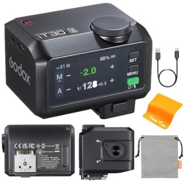 Imagem de GODOX Mini flash de câmera iT30Pro-S TTL - 2,4 G sem fio, HSS 1/8000s, tempo de reciclagem de 1,5s, 560 flashes de potência total, tela sensível ao toque colorida de 2,8 polegadas, bateria de 7,4 V