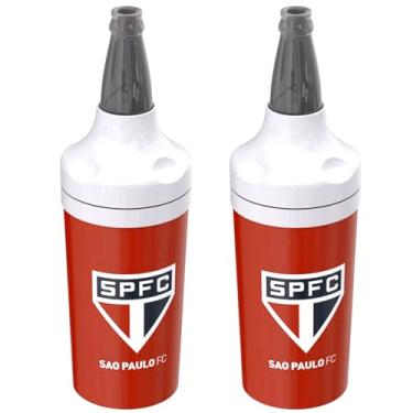 Imagem de Kit 2 Porta Garrafas 600ml São Paulo Tricolor p/Bar Restaurante Estampado Original