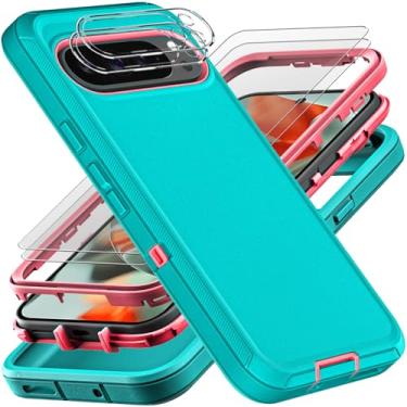 Imagem de YKHJKLEC Capa para Google Pixel 10 Pro XL, grau militar 3 em 1, resistente à prova de choque/à prova de queda/à prova de poeira, com 2 peças de protetor de tela de vidro temperado e protetor de lente