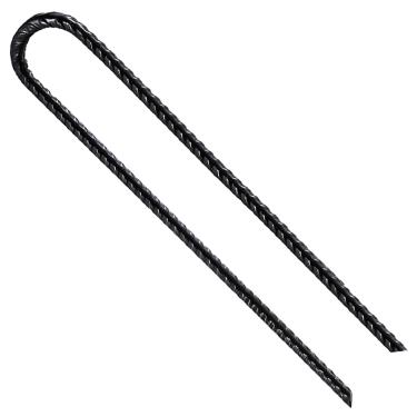Imagem de Wensilon Estacas de vergalhão U/J gancho extra resistente, (10 peças) 30.5 cm x 1/10.2 cm Estacas de solo de aço revestidas à prova de ferrugem, estacas de jardim estacas de metal estacas de barraca