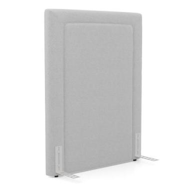 Imagem de Cabeceira Cama Box Solteiro Alba 90cm com Frame Bouclé Cinza Claro - D