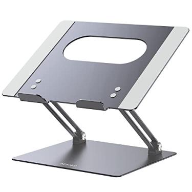 Imagem de BESIGN LS10 Suporte de laptop de alumínio, suporte ergonômico ajustável, suporte para computador compatível com laptops Air, Pro, Dell, HP, Lenovo More de 10 a 14 polegadas, cinza espacial