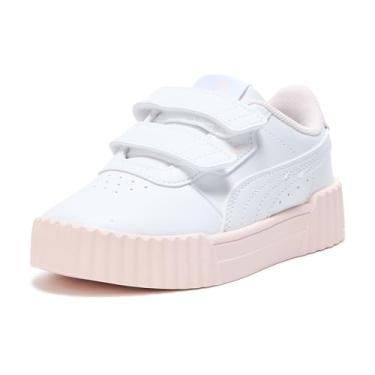 Imagem de PUMA Tênis infantil unissex Carina Hook and Loop, Flor de jasmim branco Ah25, 21
