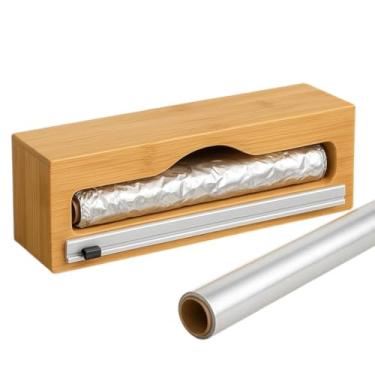 Imagem de Suporte Bobina Rolo Multiuso Plástico Alumínio Filme Bambu
