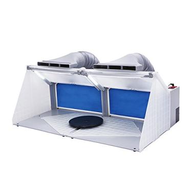 Imagem de OPHIR 2 conjuntos de kit de cabine de pulverização de aerógrafo com 6 luzes LED e 2 mangueira de extensão de escape, cabine de tinta spray portátil para modelo de passatempo, artesanato, unhas, bolo