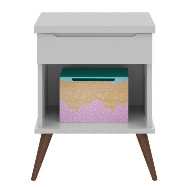 Imagem de Mesa De Apoio Infantil Com 1 Nicho Melinda Cor Cinza Phoenix Baby
