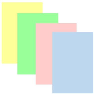 Imagem de Kit 400 Folhas Sulfite Rosa, Amarelo, Verde, Azul Report