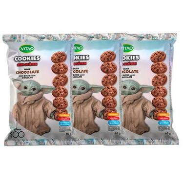 Imagem de 3 x Disney Cookies sem Glúten Sabor Chocolate 60g  - Vitao