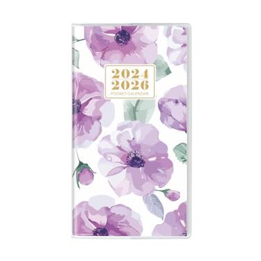 Imagem de Zuozee Calendário de bolso 2025-2026, agenda mensal de bolsa - 17 cm x 9,4 cm - funciona de novembro de 2024 a dezembro de 2026, calendário de bolso floral com capa de PVC para planejamento,